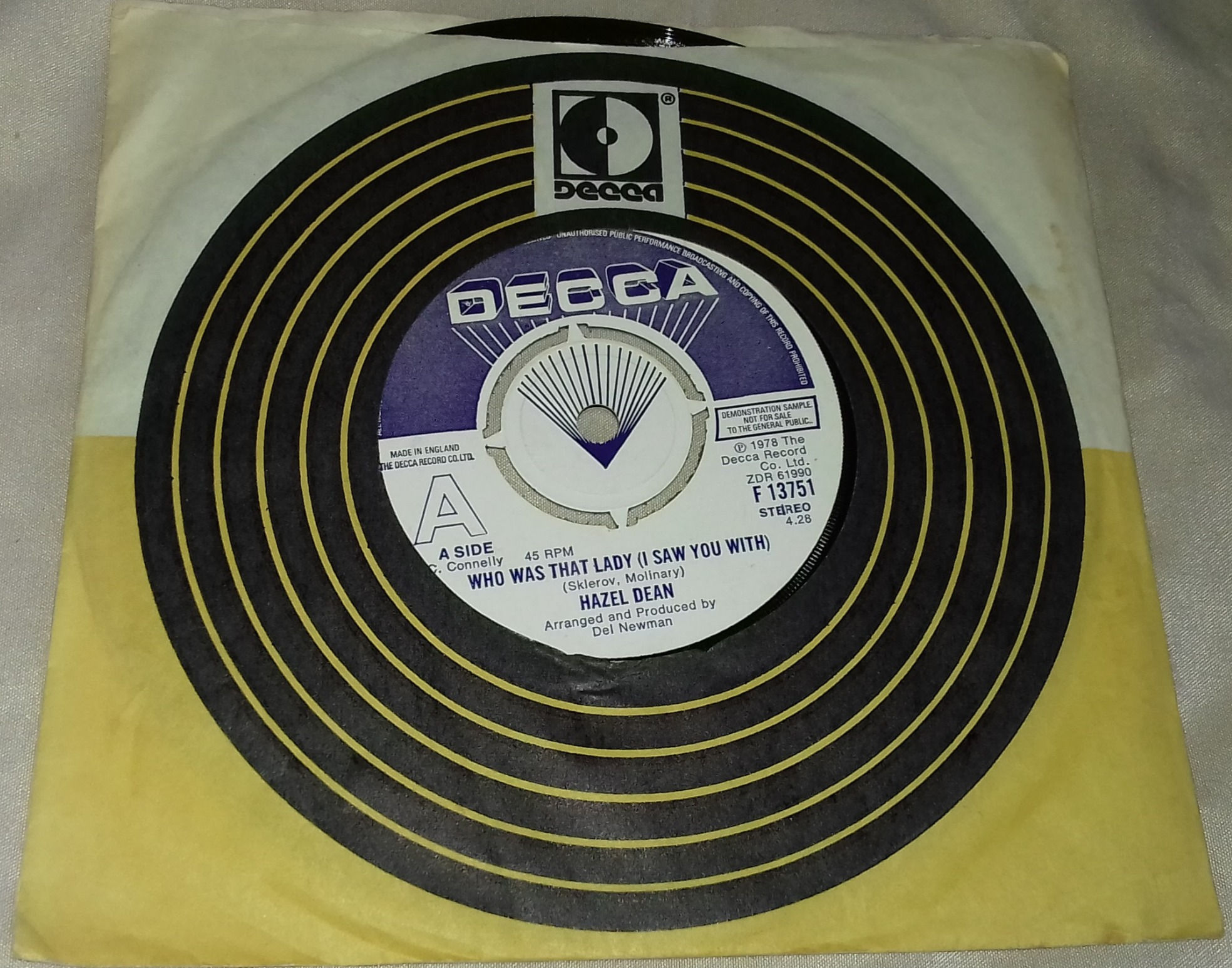 Hazel Dean* - Who Was That Lady (I Saw You With) (7", Single, Promo) (Decca)