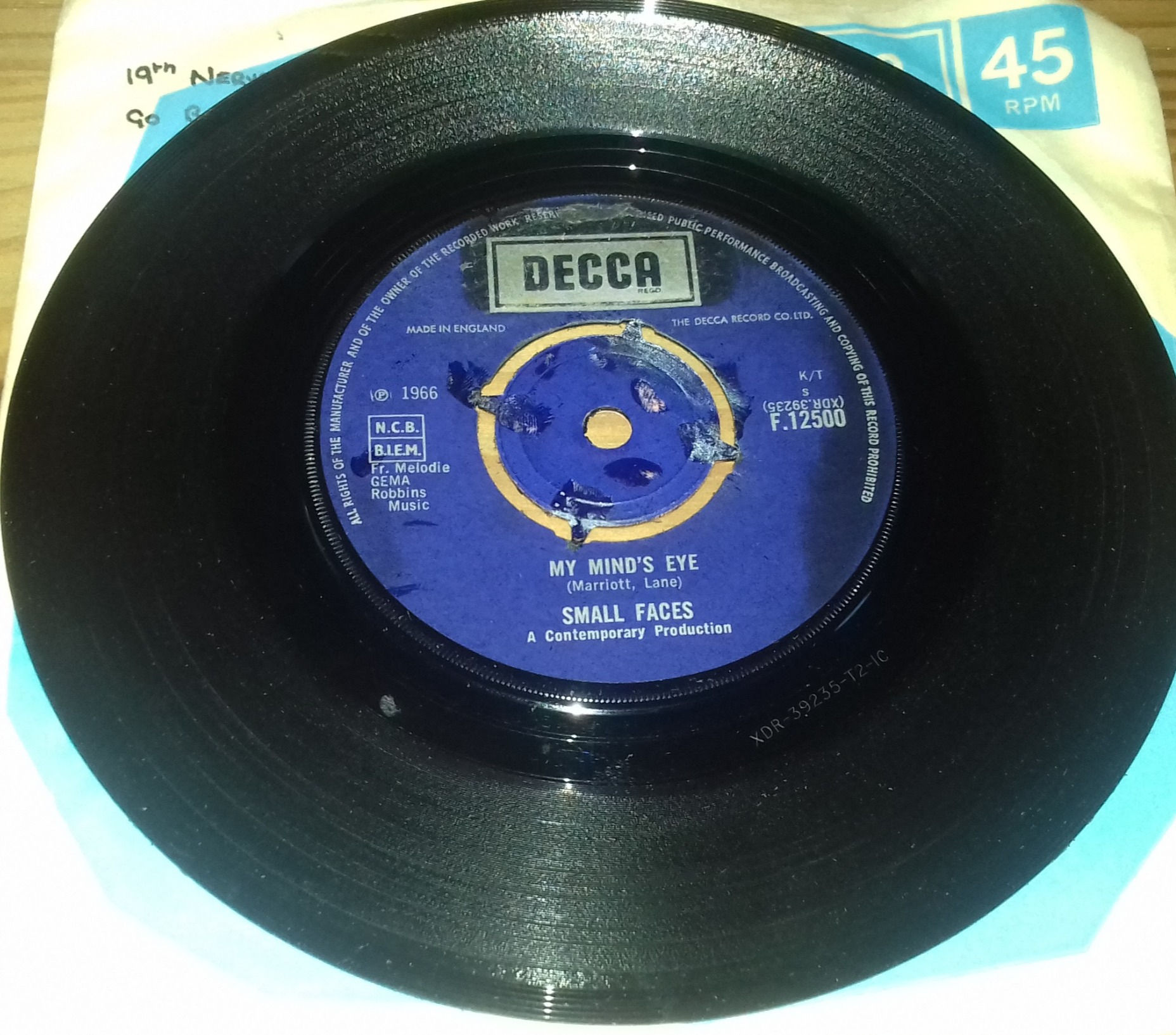 Small Faces - My Mind's Eye (7", Single) (Decca)