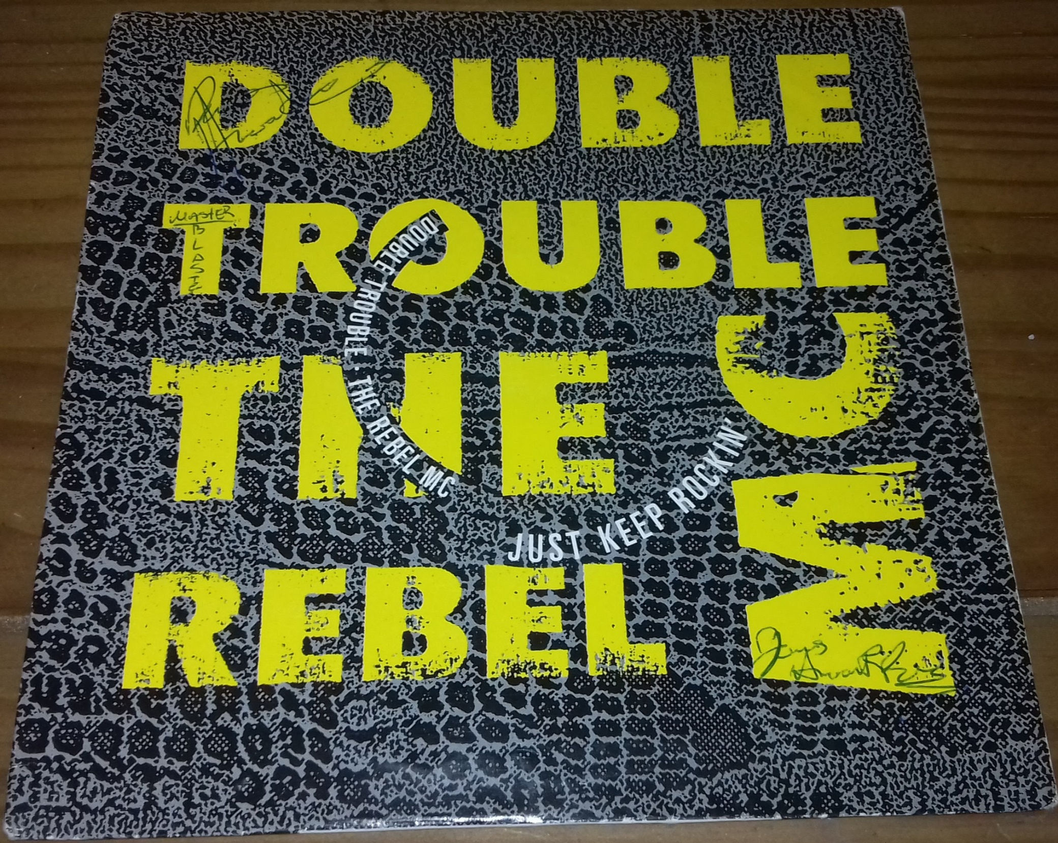 Double Trouble & The Rebel MC* - Just Keep Rockin' (7", Single) (Desire Records