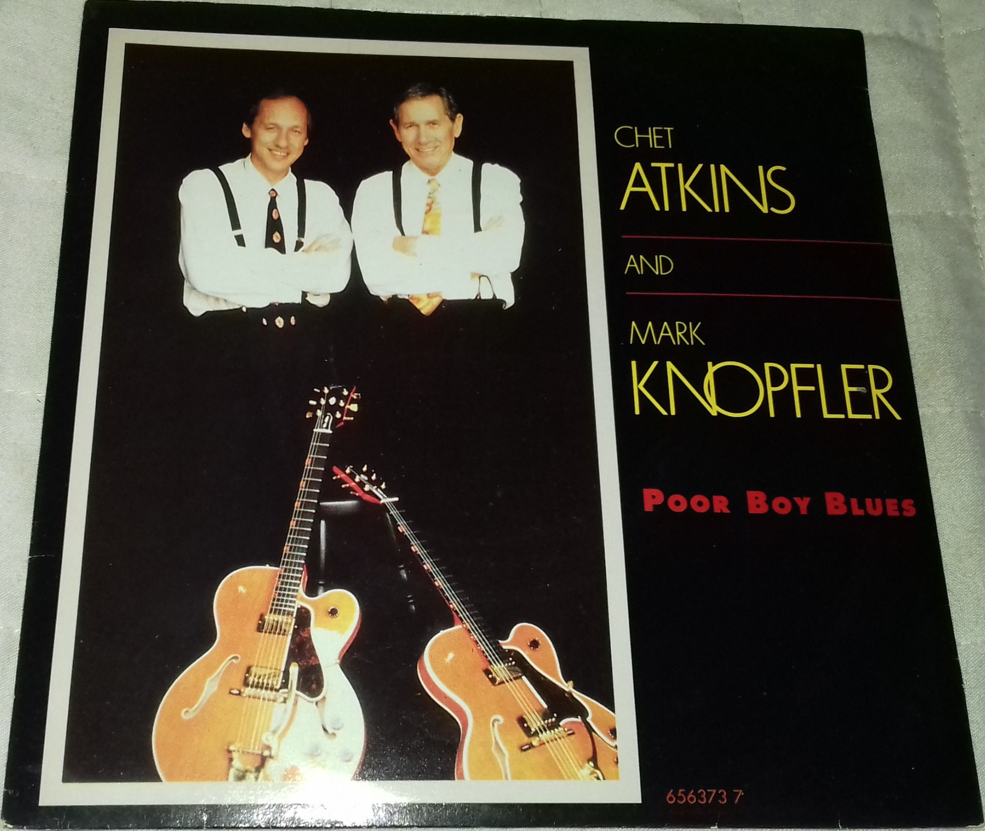 Chet Atkins And Mark Knopfler - Poor Boy Blues (7", Single) (CBS)