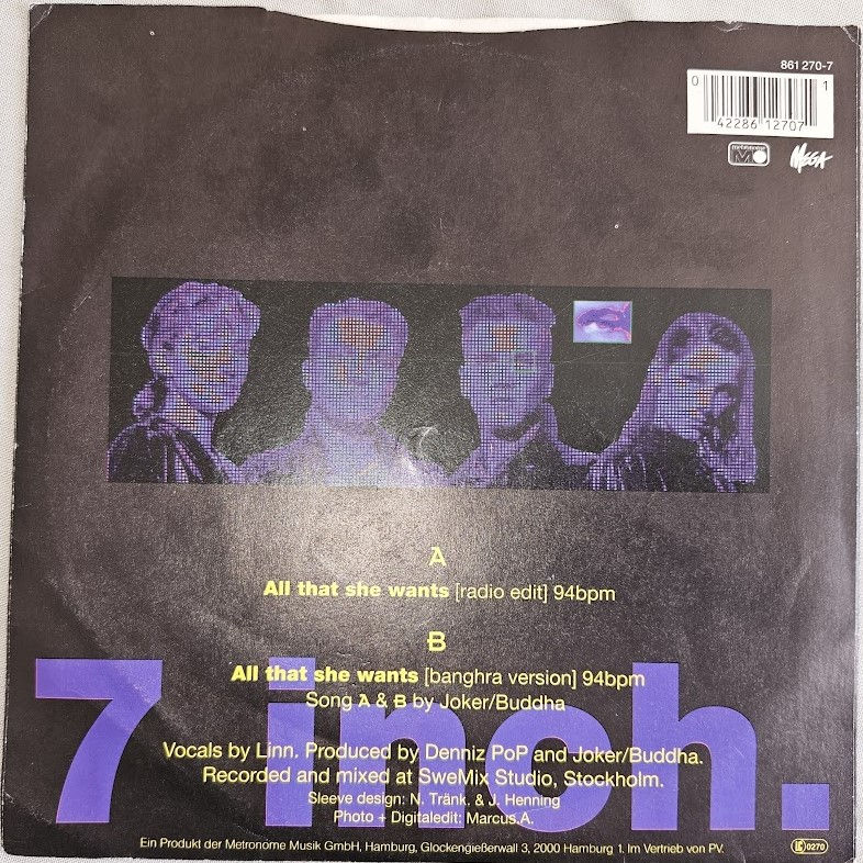 ภาพขนาดย่อ: Ace Of Base - All That She Wants (7", Single, Sil) (London Records, Metronome)