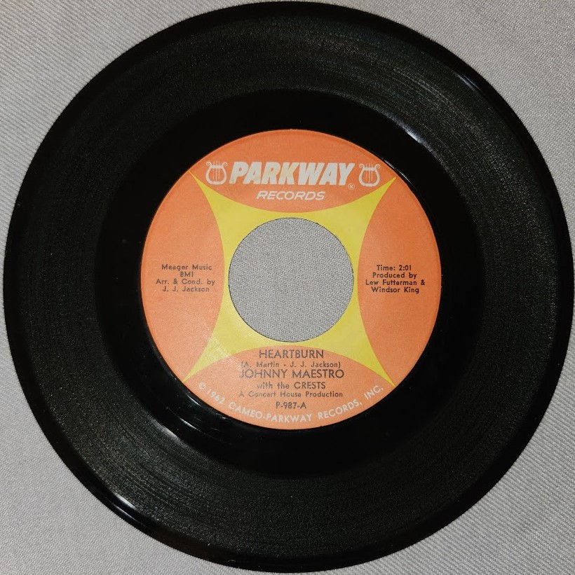 Johnny Maestro With The Crests - Heartburn / Try Me (7") (Parkway)