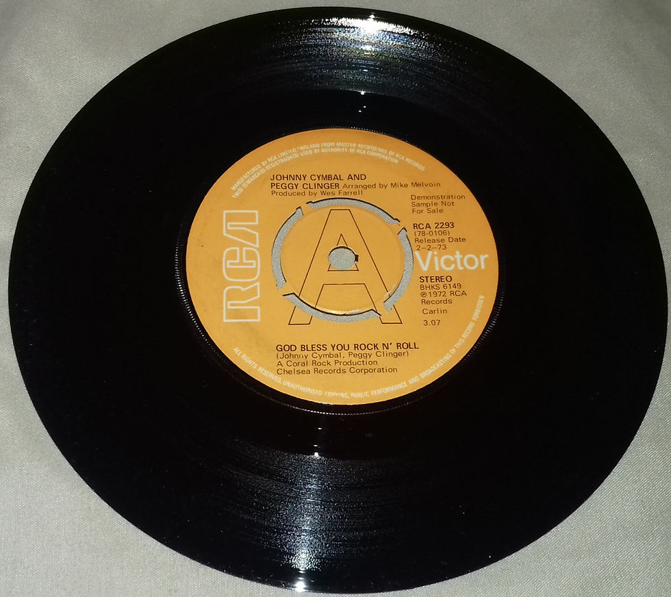 Johnny Cymbal And Peggy Clinger* - God Bless You Rock N' Roll (7", Single, Promo