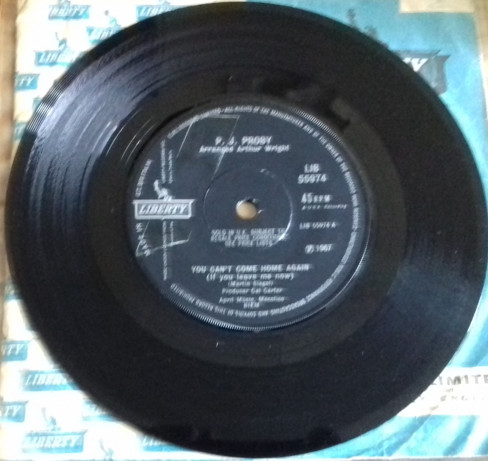 P.J. Proby - You Can't Come Home Again (If You Leave Me Now) / Work With Me Anni