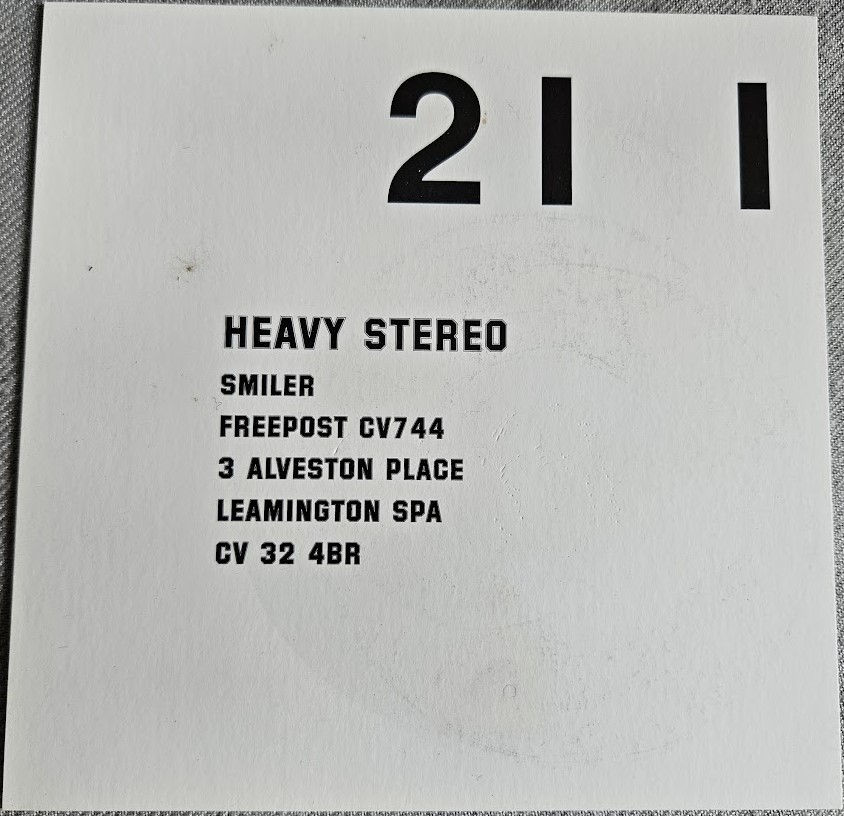 Miniature : Heavy Stereo - Smiler (7", Single, Pur) (Creation Records)