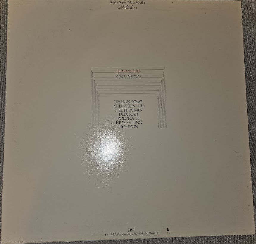 Miniaturbild: Jon & Vangelis - Private Collection (LP, Album) (Polydor, Polydor)