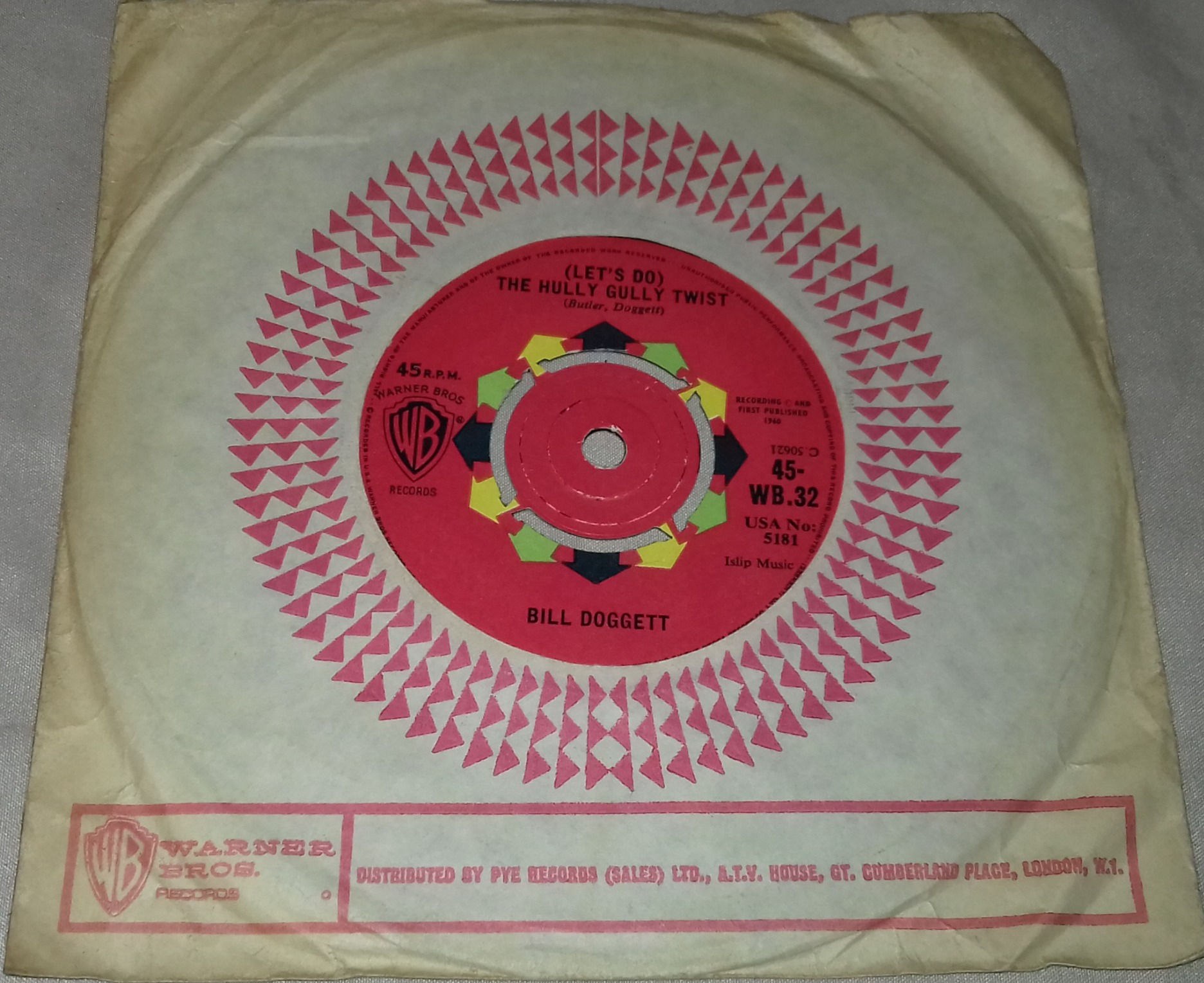 Bill Doggett - (Let's Do) The Hully Gully Twist / Jackrabbit (7", Single) (Warne
