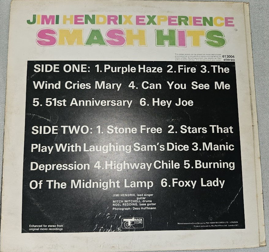 Thumbnail: Jimi Hendrix Experience* - Smash Hits (LP, Comp) (Track Record)