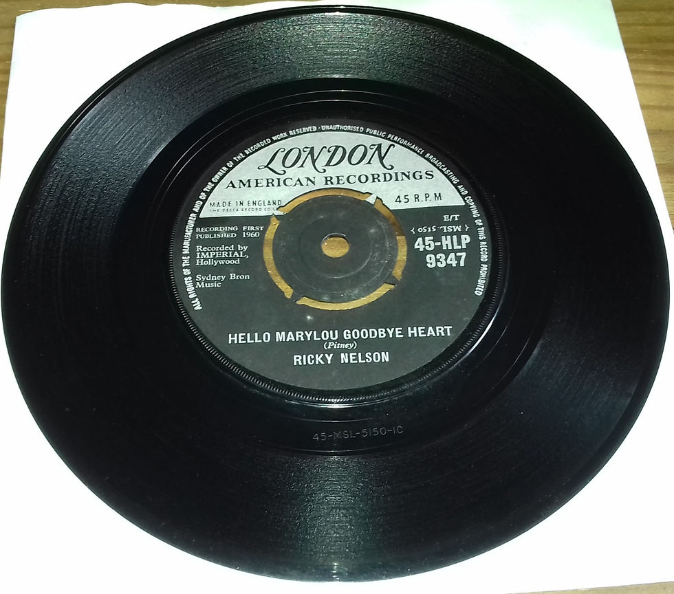 Ricky Nelson - Hello Marylou Goodbye Heart / Travelin' Man (7", Single) (Lon