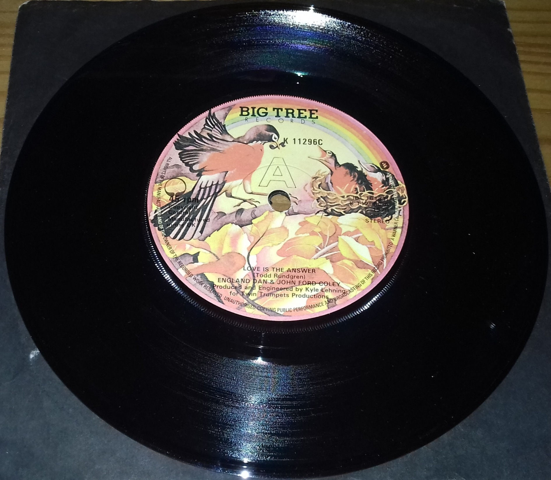 England Dan & John Ford Coley - Love Is The Answer (7") (Big Tree Records)