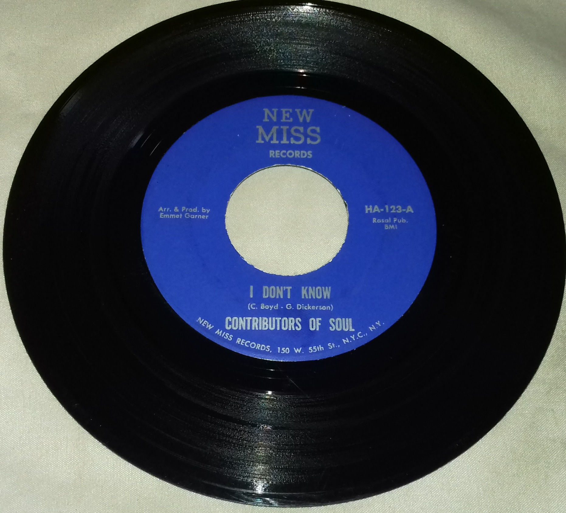 Contributors Of Soul - I Don't Know (7", Single) (New Miss Records)