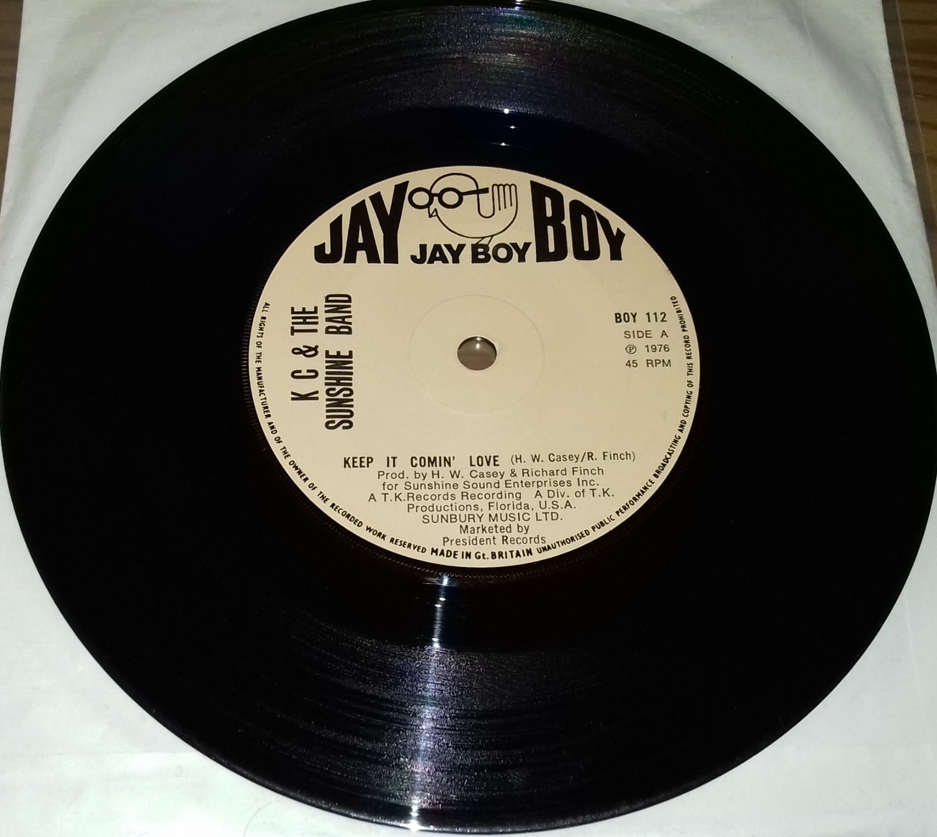 K C & The Sunshine Band* - Keep It Comin' Love (7", Single) (Jay Boy)