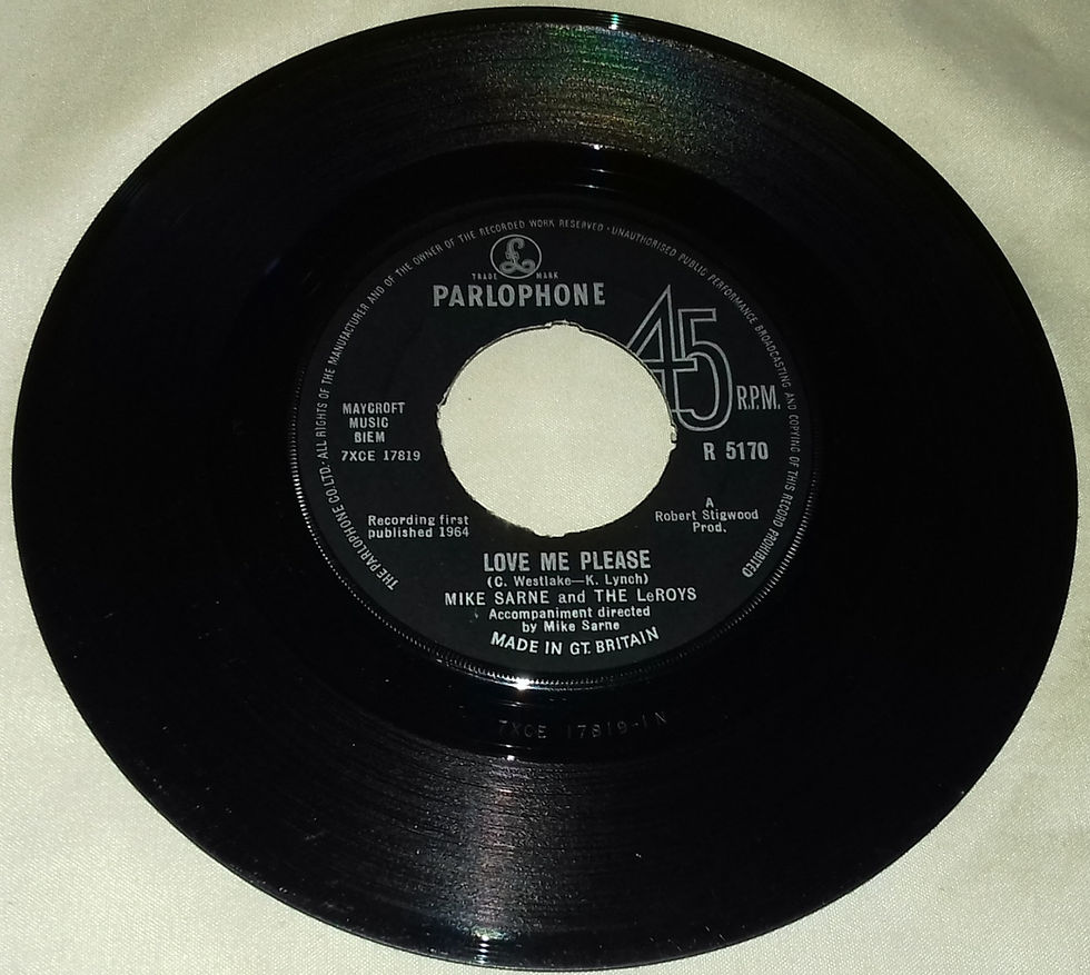 Mike Sarne And The LeRoys* - Love Me Please (7", Single) (Parlophone)