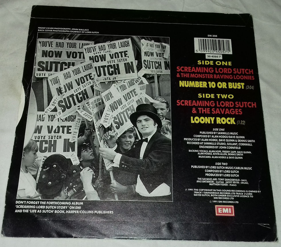 Miniaturbild: Screaming Lord Sutch & The Monster Raving Loonies - Number 10 Or Bust (7") (EMI)