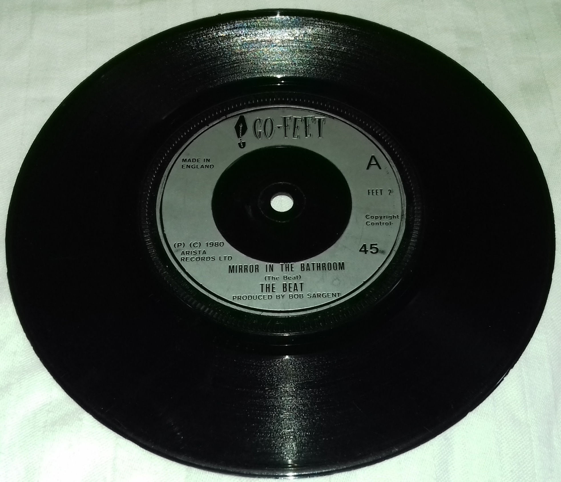 The Beat - Mirror In The Bathroom (7", Single, Sil) (Go-Feet Records, Go-Fee