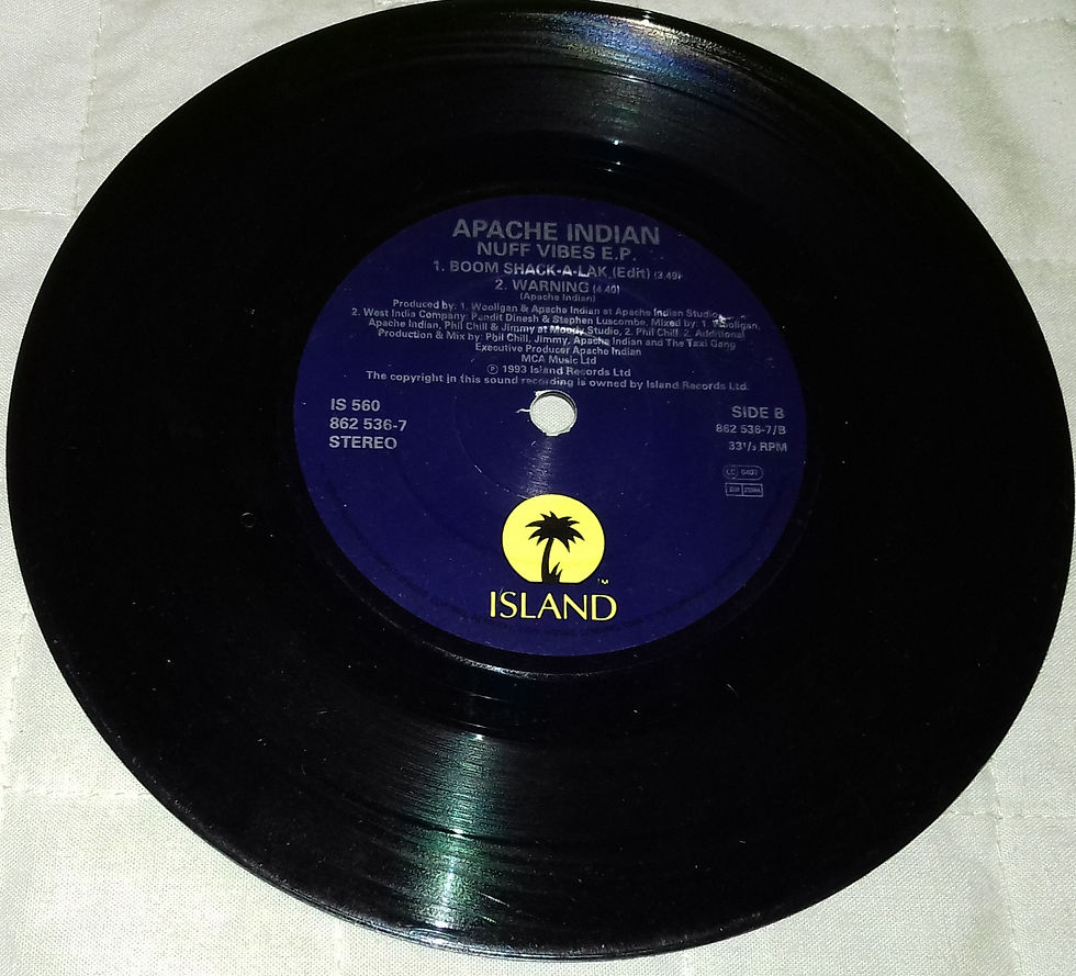 Thumbnail: Apache Indian - Nuff Vibes EP (7", EP, Pap) (Island Records, Island Records)