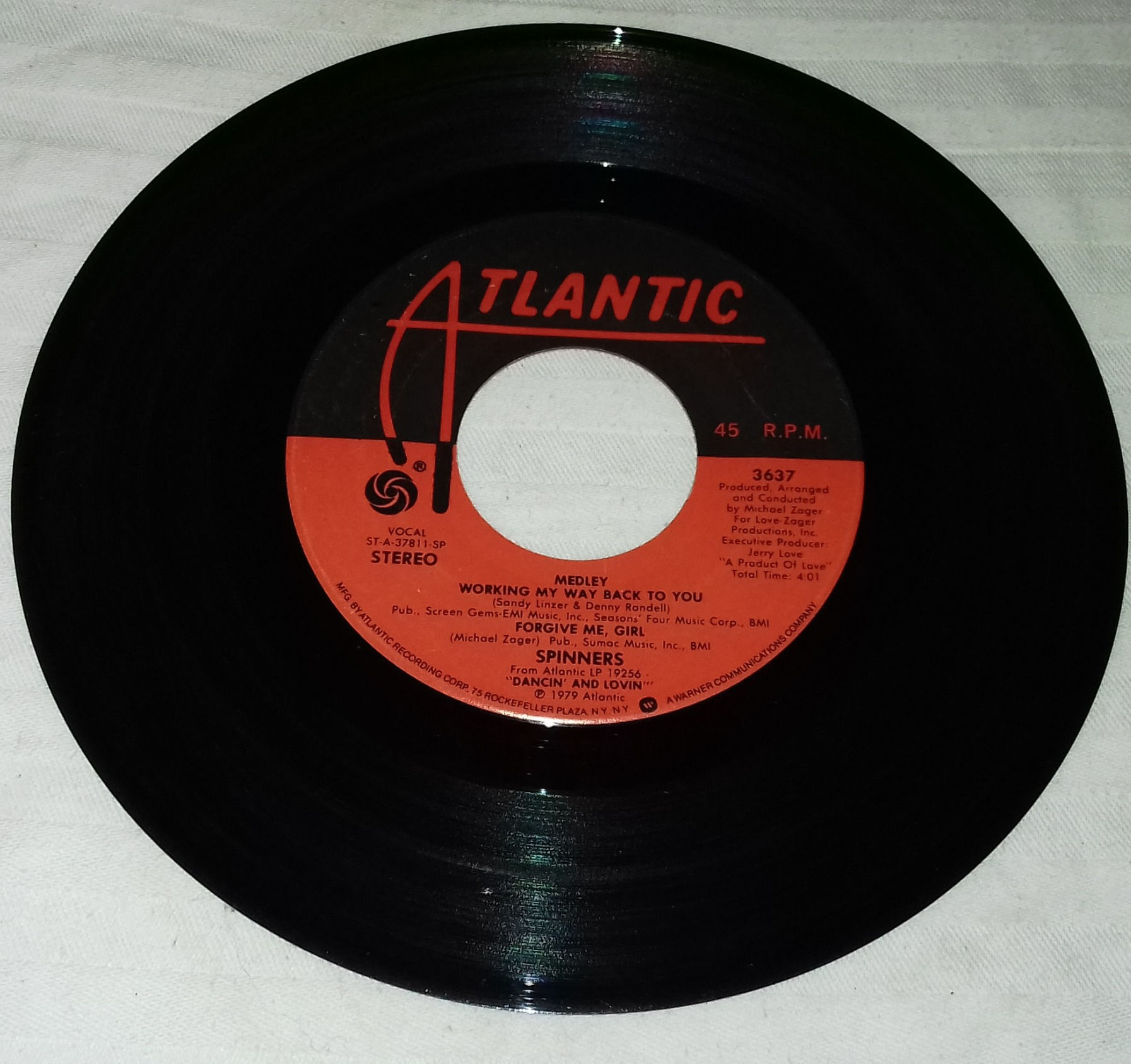 Spinners - Medley: Working My Way Back To You / Forgive Me, Girl (7", Spe) (Atla