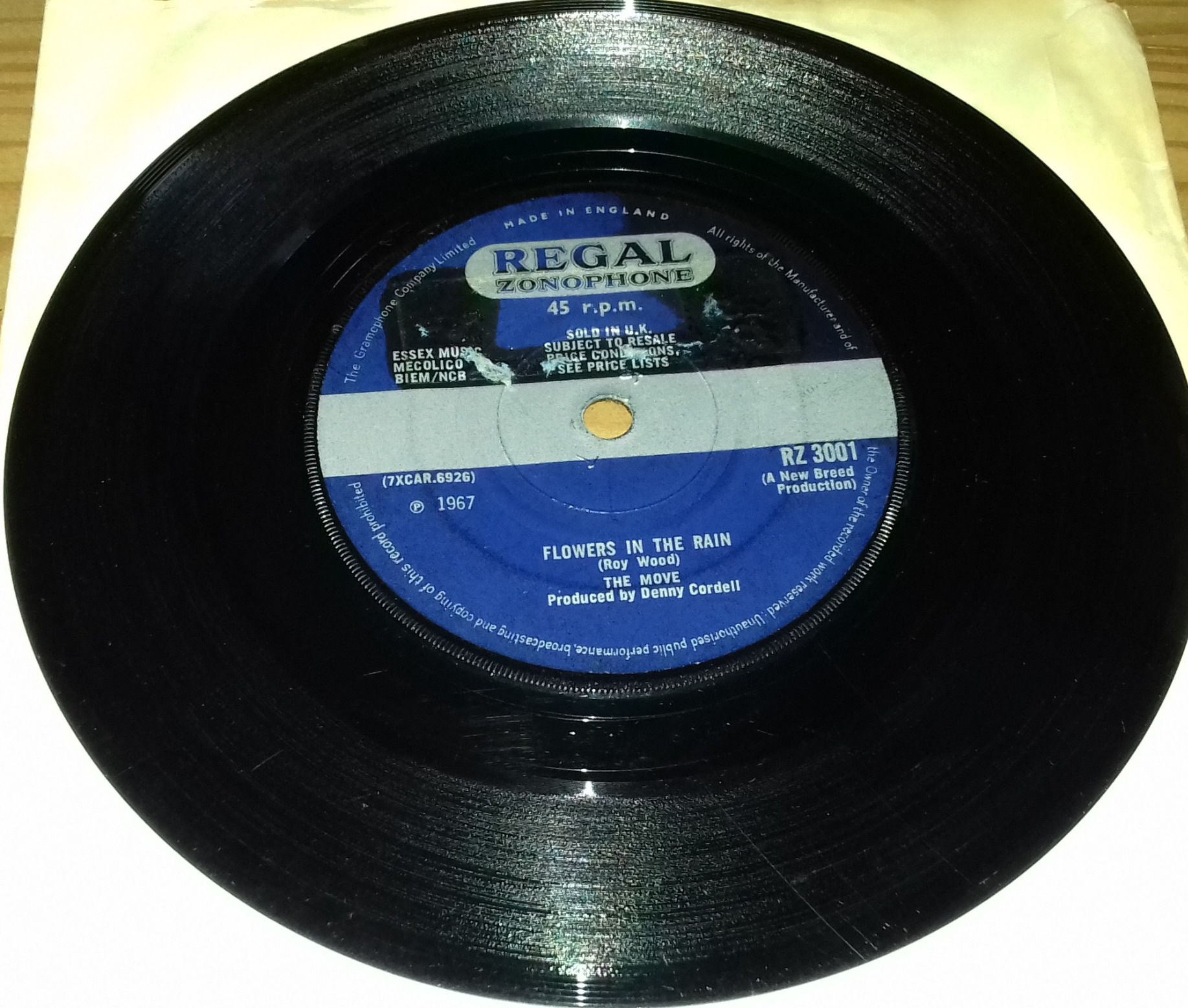 The Move - Flowers In The Rain (7", Single, Sol) (Regal Zonophone)