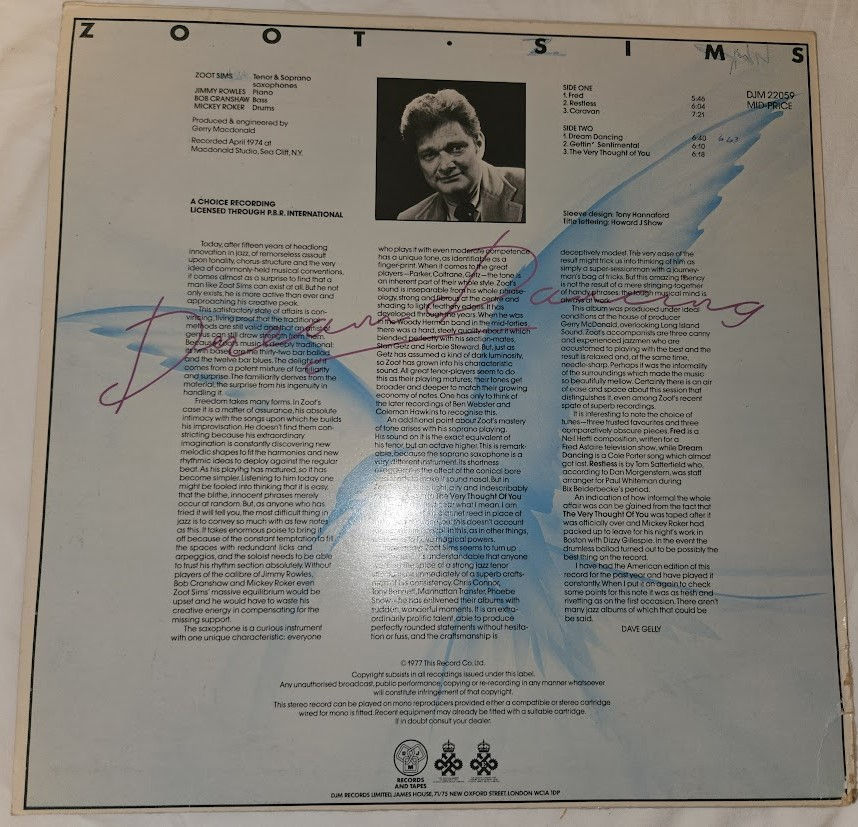 Thumbnail: Zoot Sims - Dream Dancing (LP, Album, RE) (DJM Records (2))