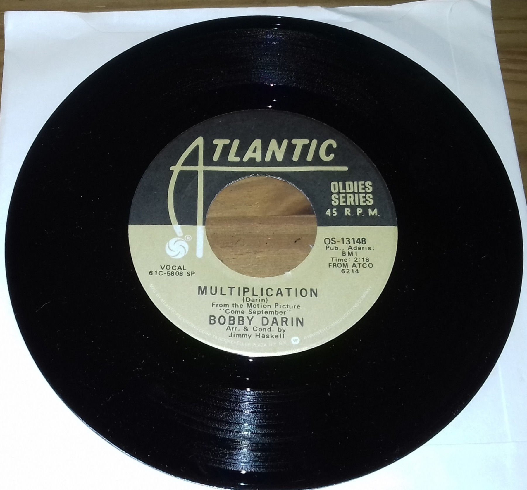 Bobby Darin - Multiplication / Artificial Flowers (7", RE) (Atlantic)