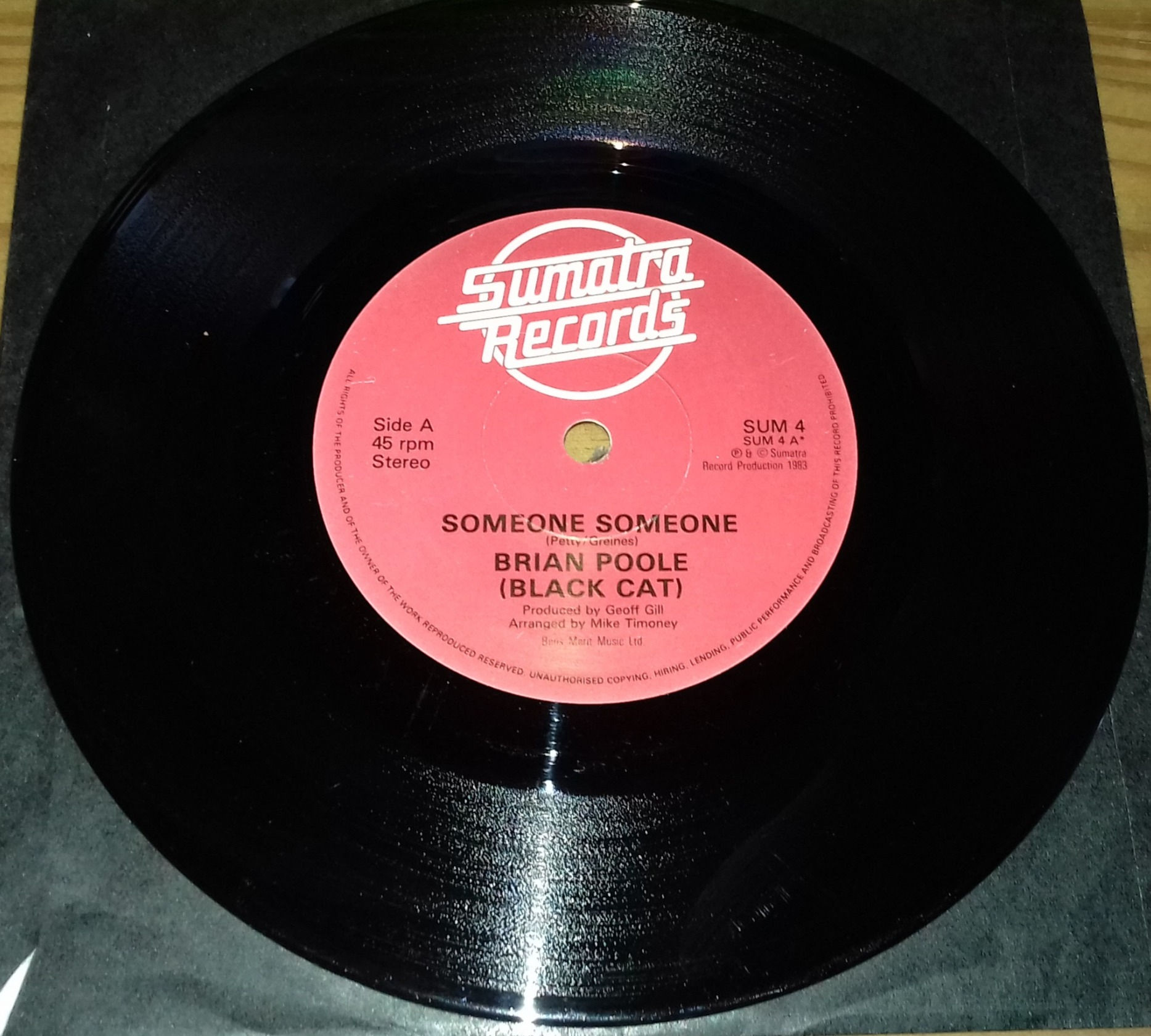 Brian Poole, Black Cat - Someone, Someone (7") (Sumatra Records)