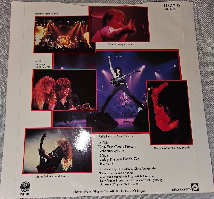 サムネイル： Thin Lizzy - The Sun Goes Down (7", Single) (Vertigo, Vertigo)
