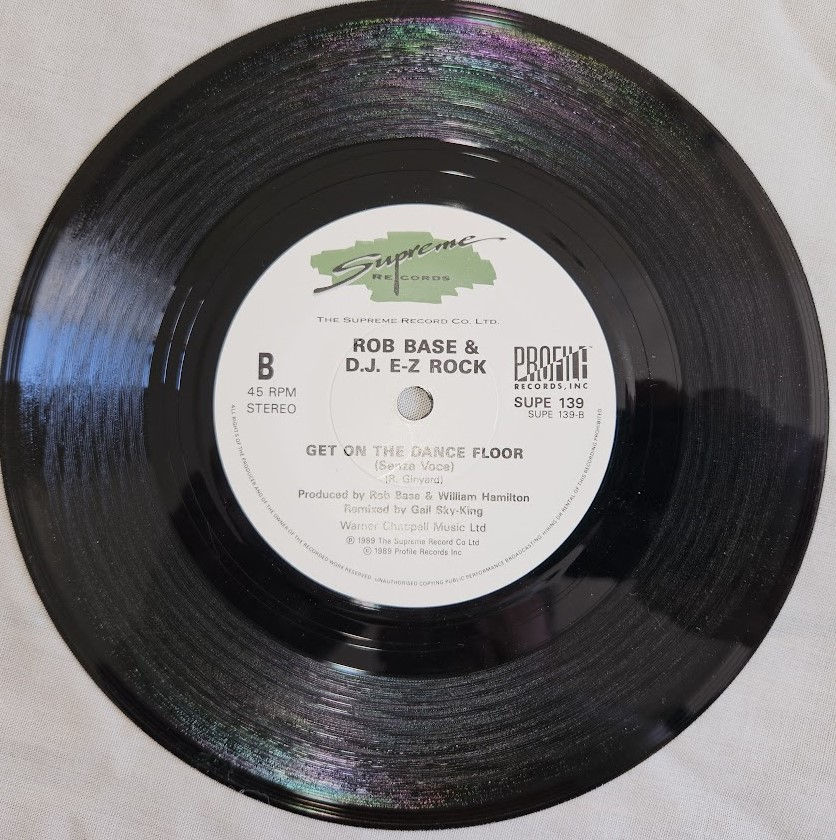 Thumbnail: Rob Base & D.J. E-Z Rock* - Get On The Dance Floor (7", Single) (Supreme Records