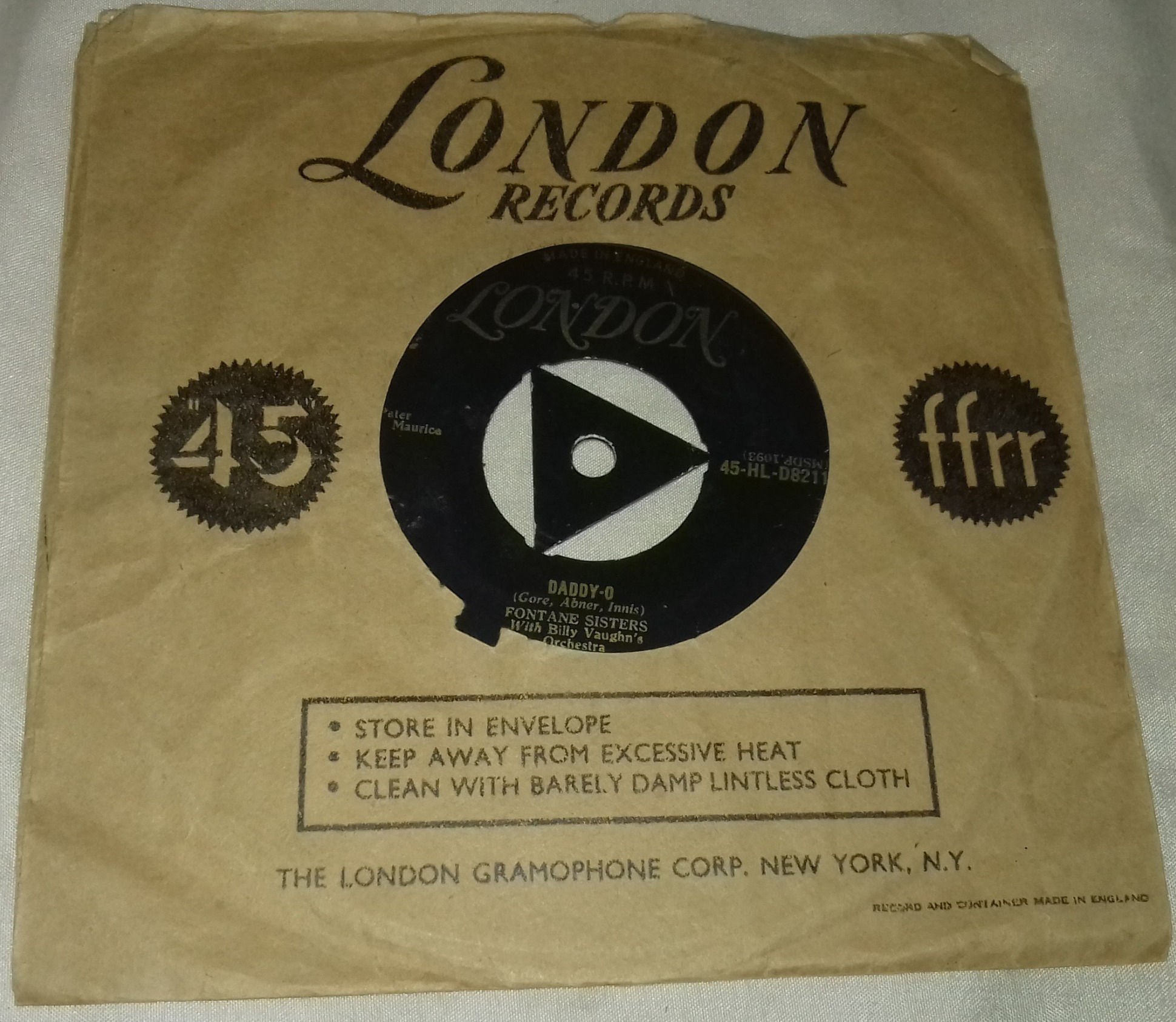 The Fontane Sisters With Billy Vaughn's Orchestra* - Rolling Stone / Daddy-O (7"