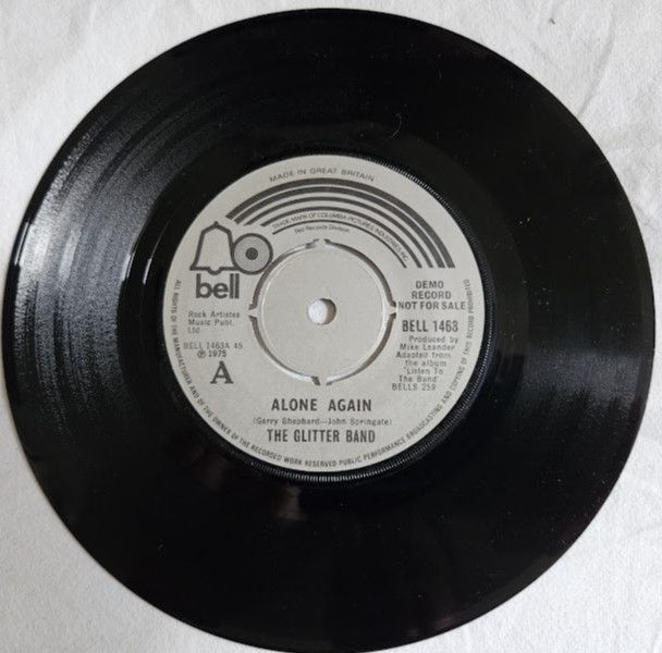 The Glitter Band - Alone Again (7", Single, Promo) (Bell Records)