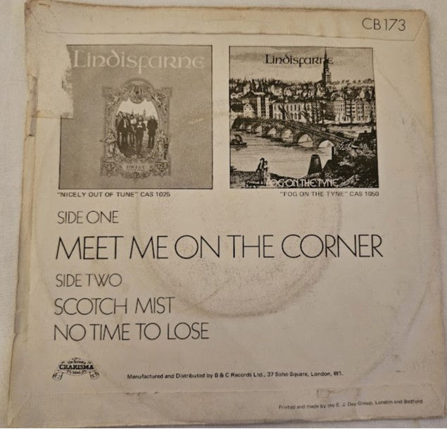 Thumbnail: Lindisfarne - Meet Me On The Corner (7", Single, Sol) (Charisma, Charisma)