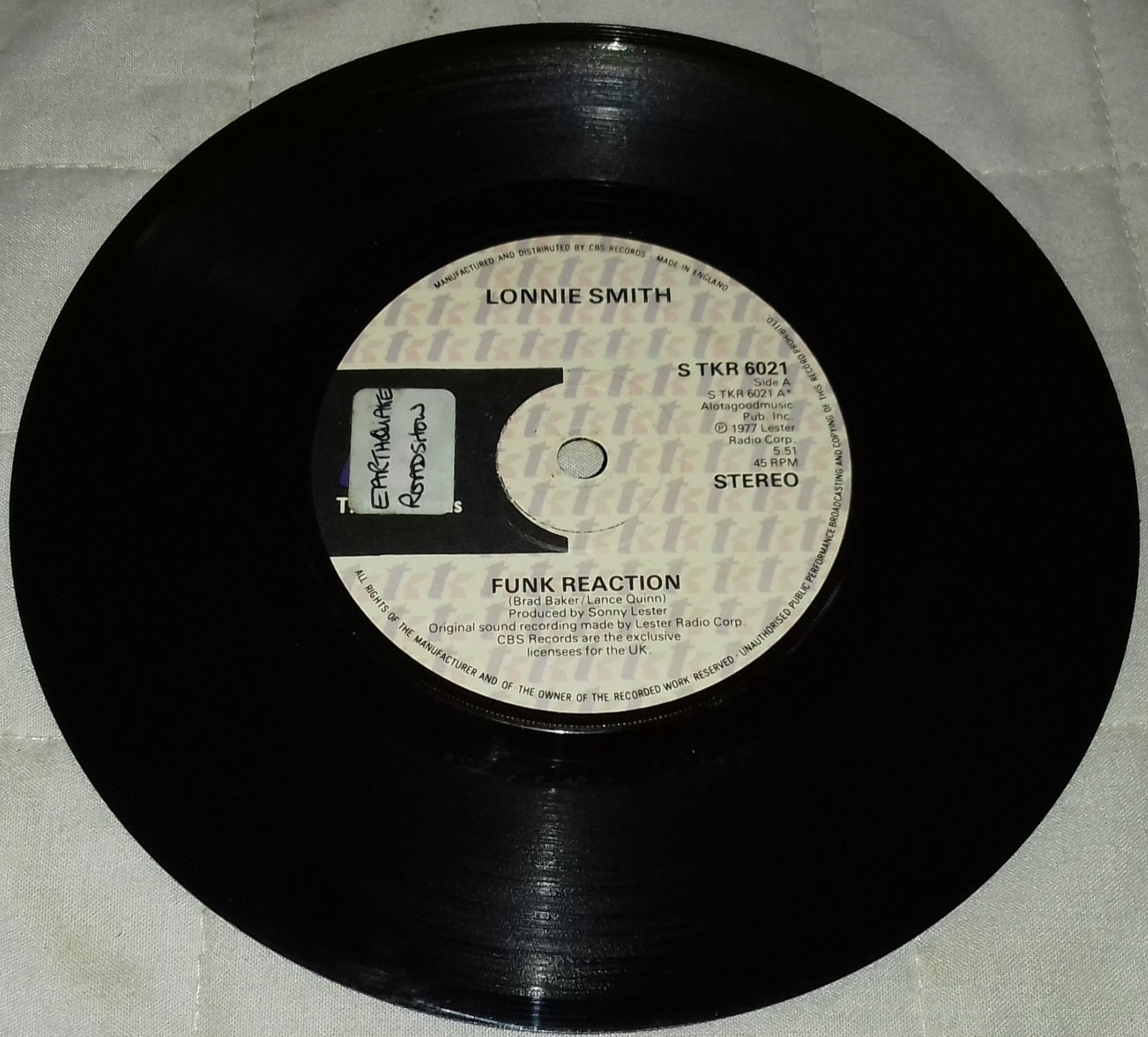 Lonnie Smith - Funk Reaction (7") (T.K. Records)