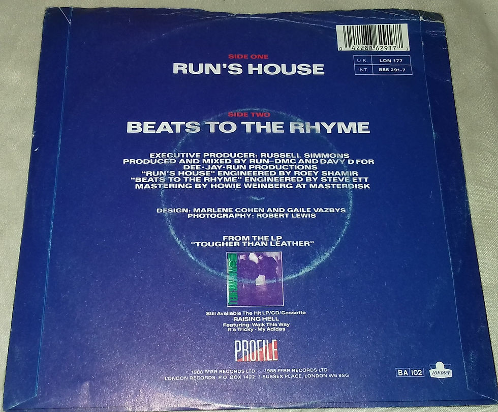 Miniaturbild: Run-DMC - Run's House / Beats To The Rhyme (7", Single) (London Records, Profile