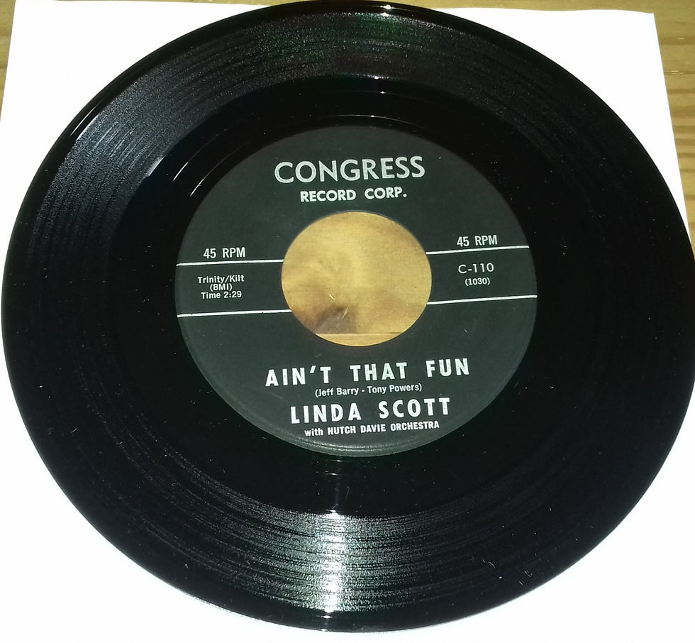 Linda Scott - Ain't That Fun (7", Single) (Congress)