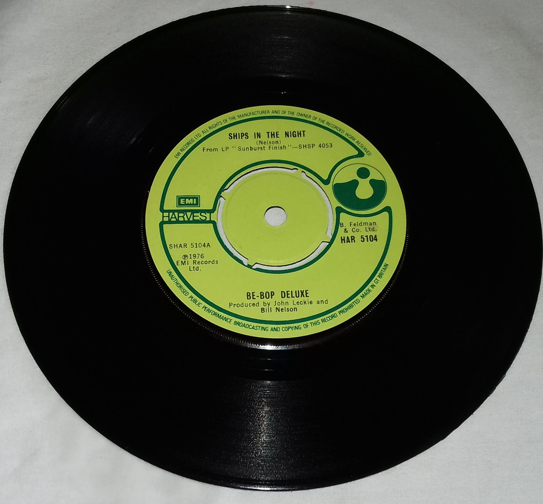 Be-Bop Deluxe* - Ships In The Night (7", Single) (Harvest)