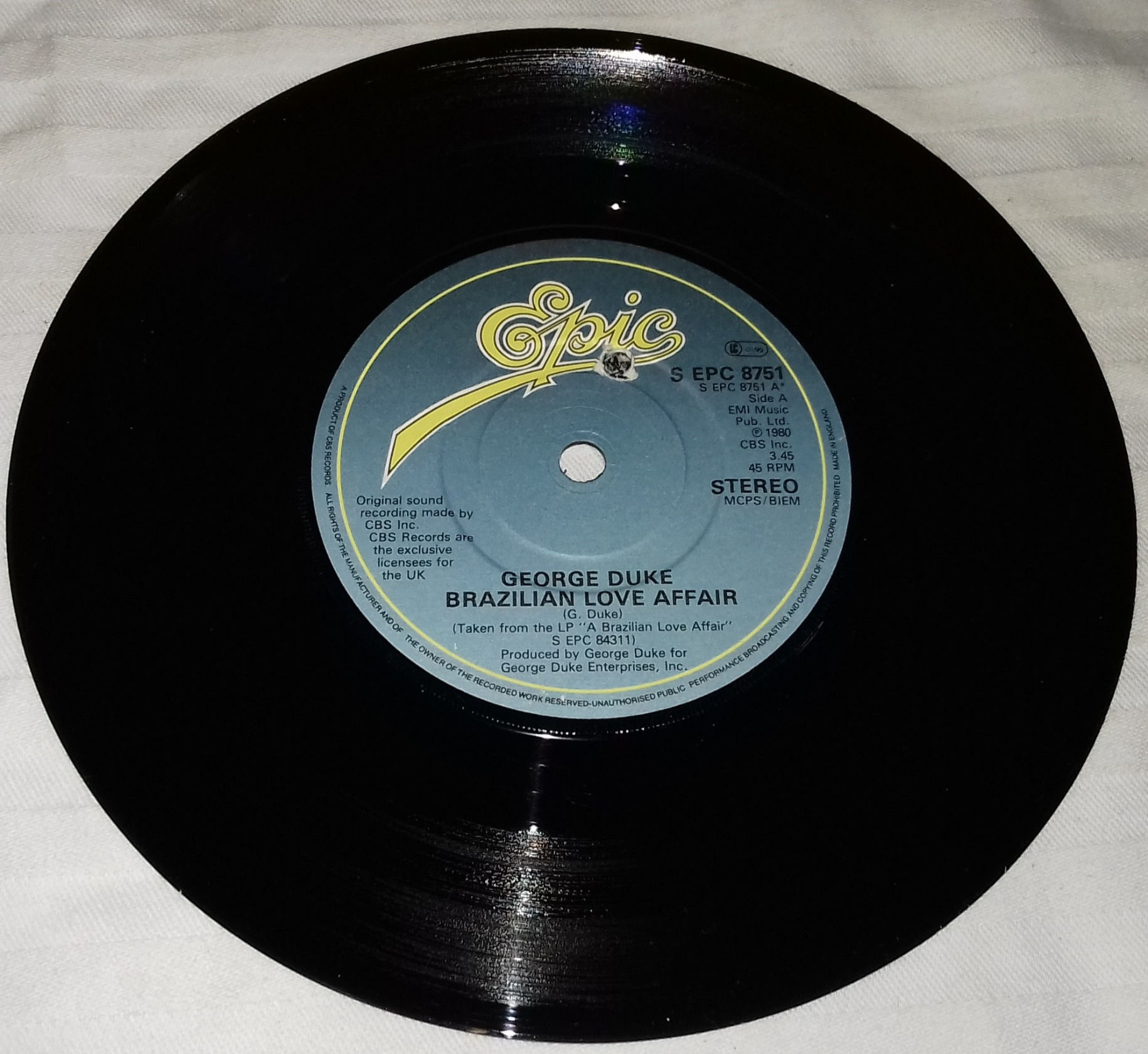 George Duke - Brazilian Love Affair (7", Single) (Epic)