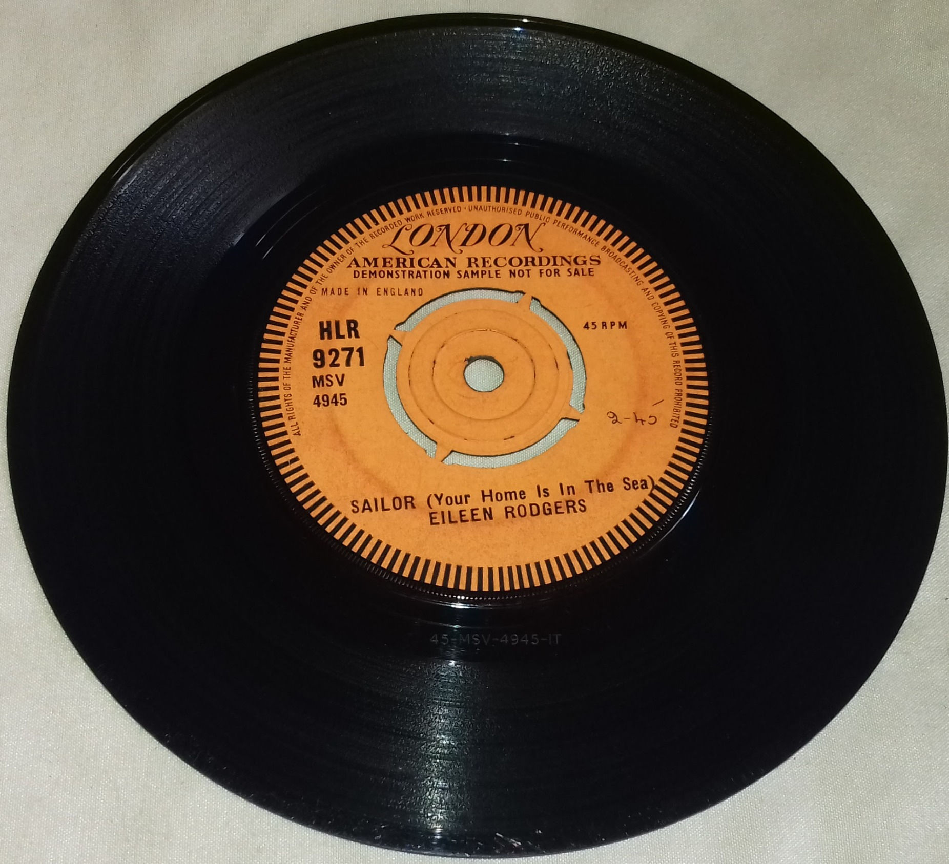 Eileen Rodgers - Sailor (Your Home Is In The Sea) / Wait Till Tomorrow (7", Sing