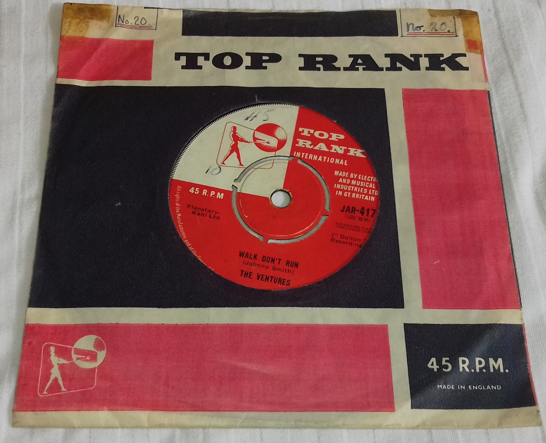 The Ventures - Walk Don't Run (7") (Top Rank International)