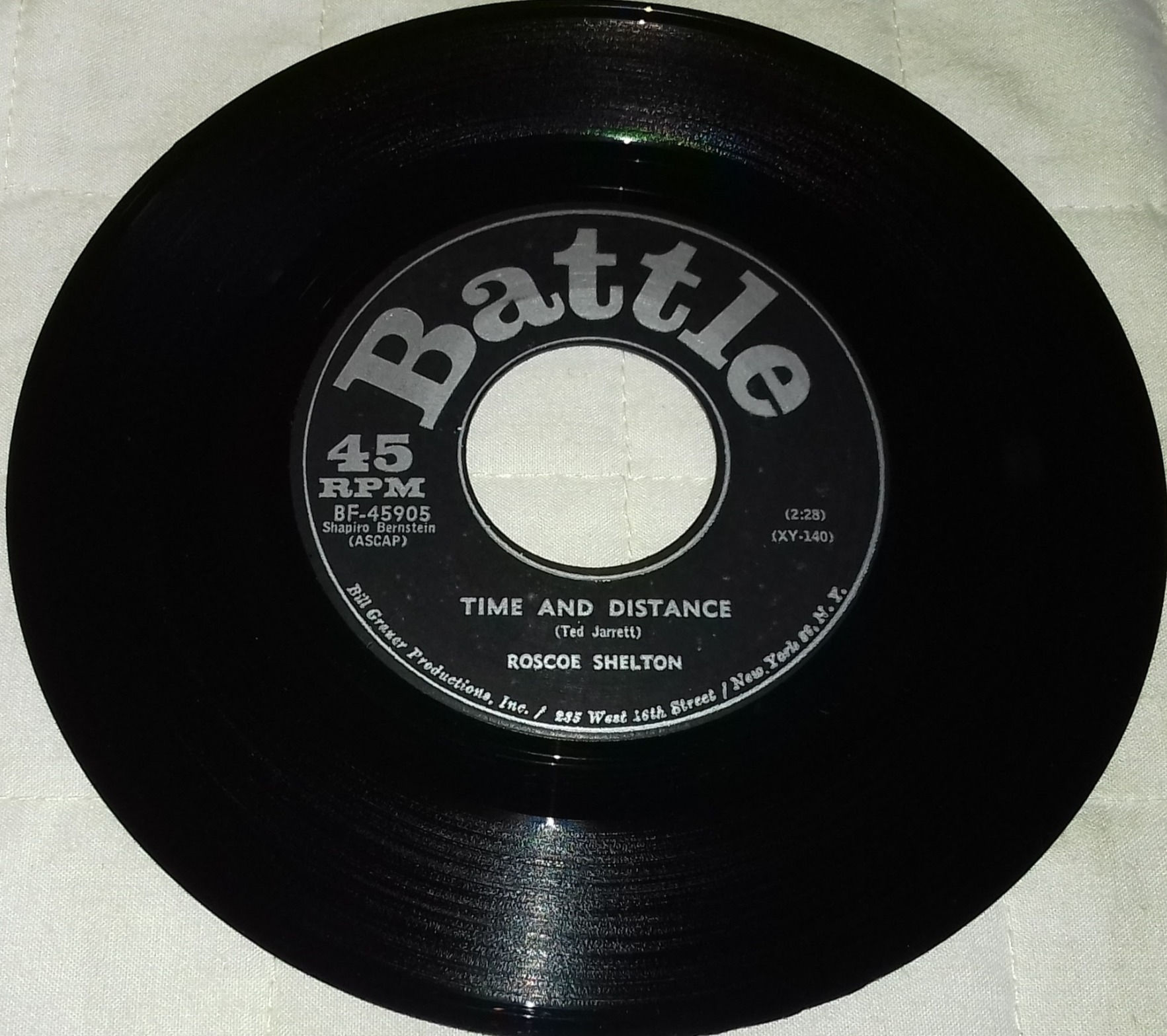 Roscoe Shelton - Time And Distance / Yesterday's Mistake (7", Single) (Battle (