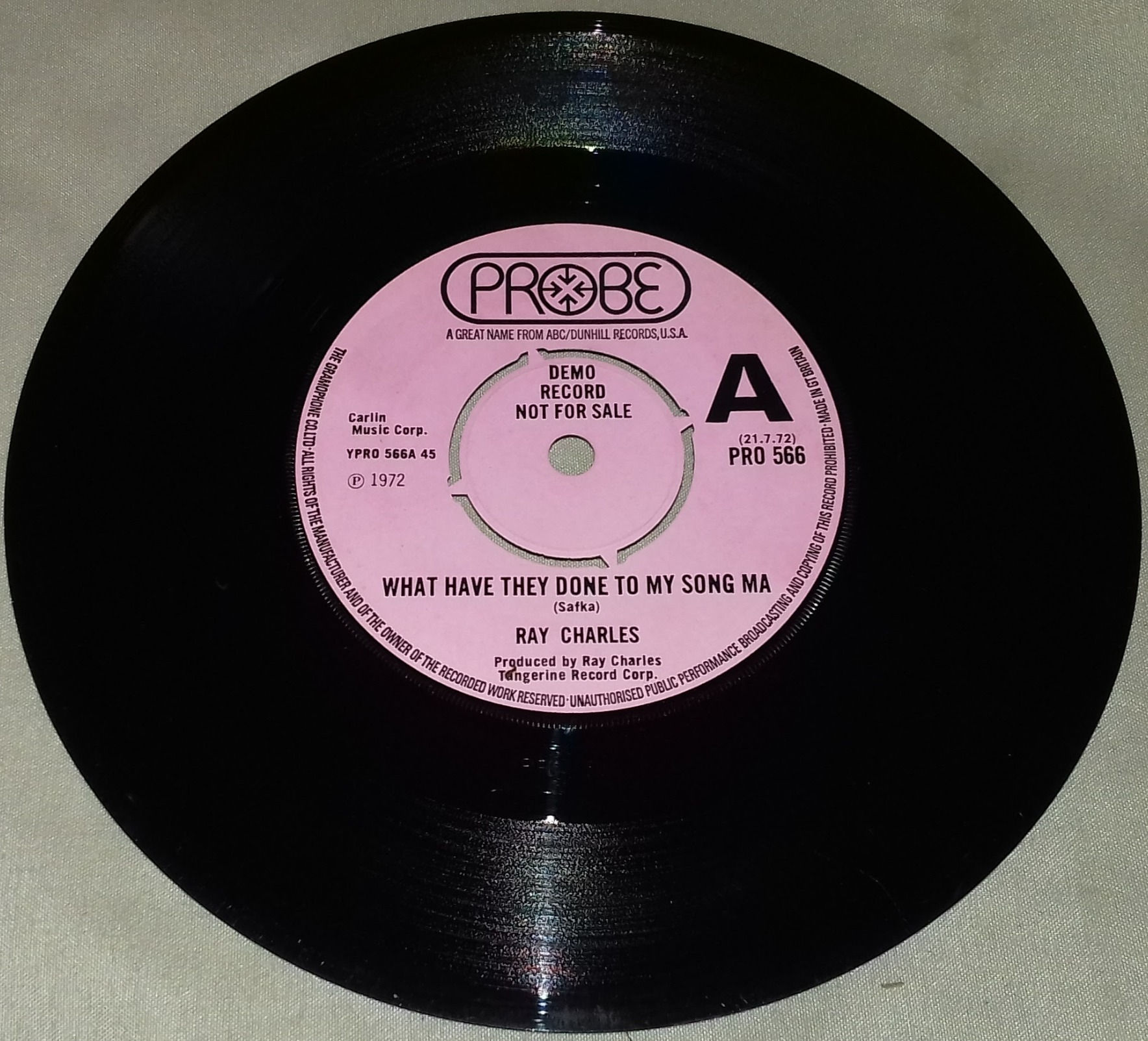 Ray Charles - What Have They Done To My Song Ma / America The Beautiful (7", Si