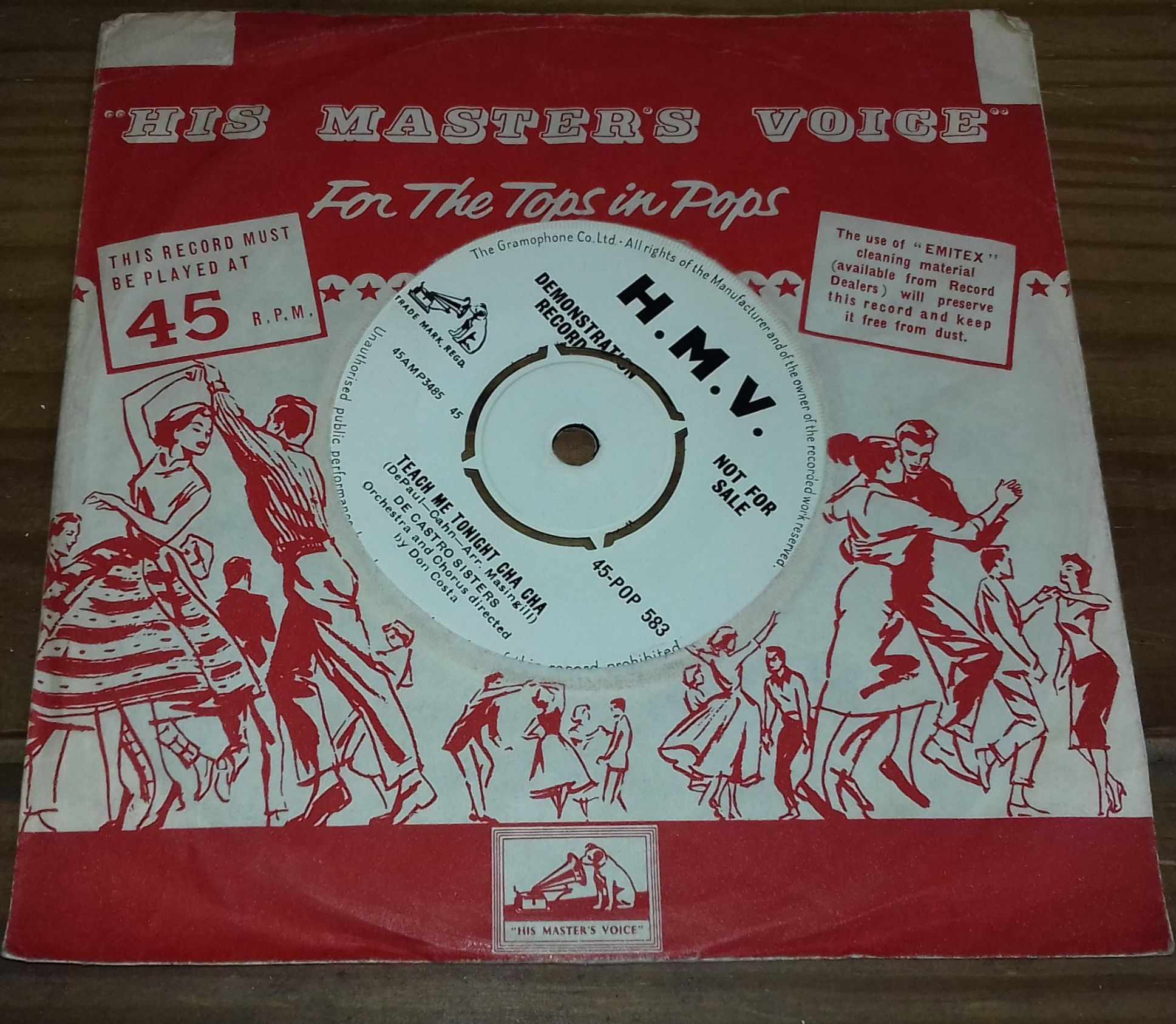 The De Castro Sisters - The Things I Tell My Pillow (7", Promo) (His Master's Vo