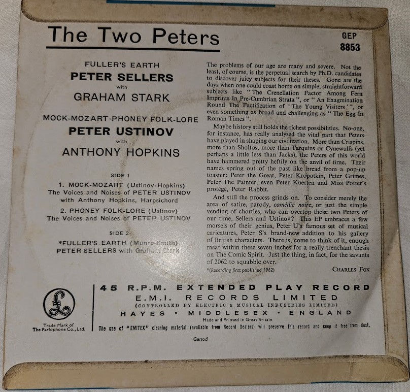 Thumbnail: Sellers* & Ustinov* - The Two Peters (7", EP, Mono) (Parlophone)