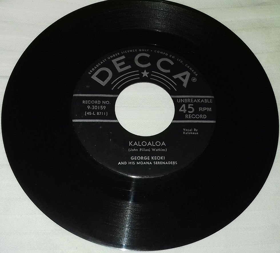 ภาพขนาดย่อ: George Keoki And His Moana Serenaders - Kuwili / Kaloaloa (7", Single) (Decca)