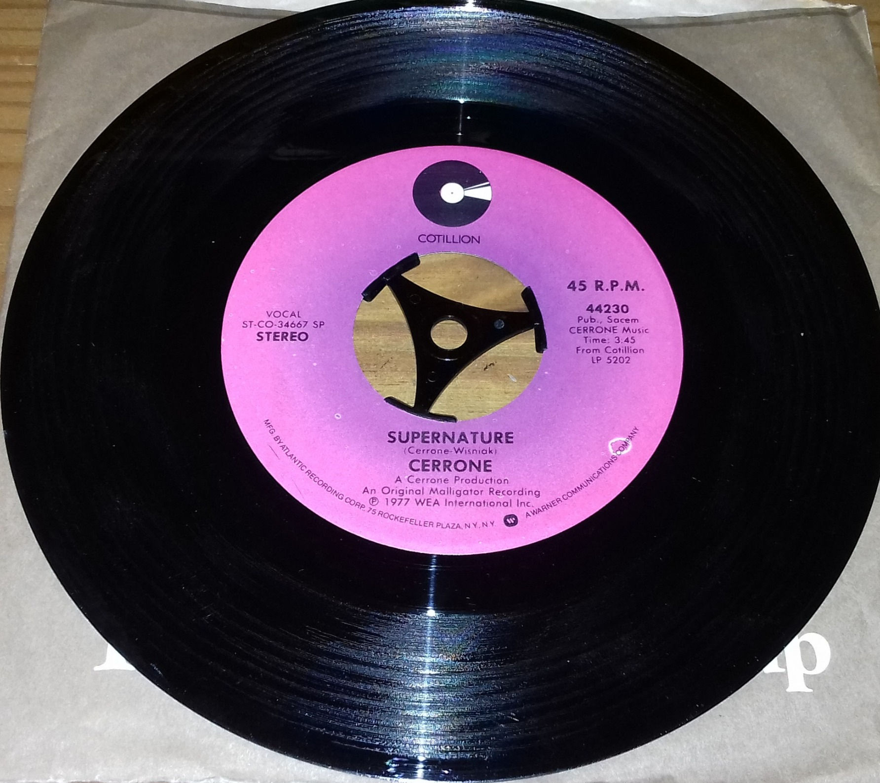 Cerrone - Supernature (7", Single, SP) (Cotillion)