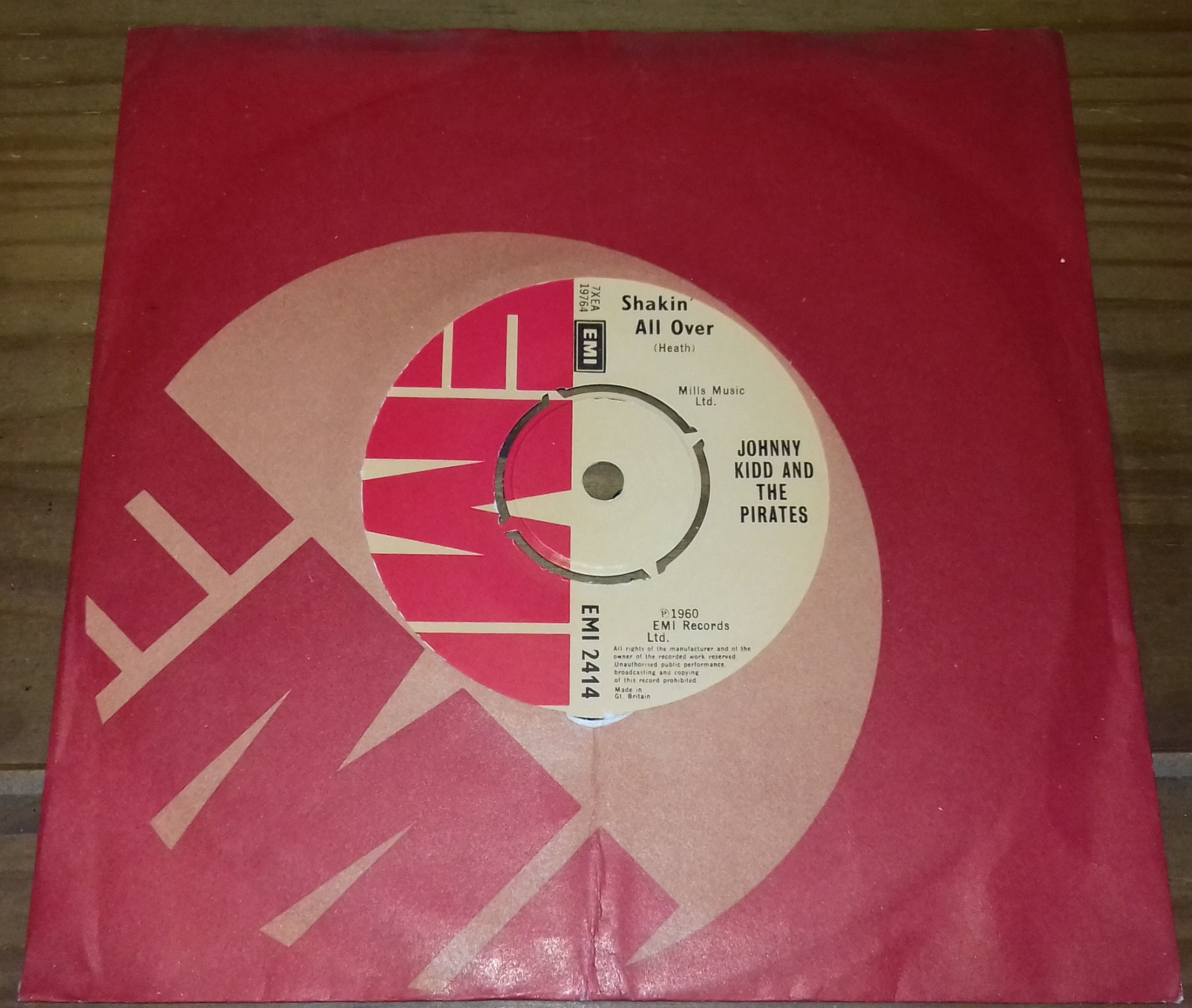 Johnny Kidd And The Pirates* - Shakin' All Over (7", RE) (EMI)
