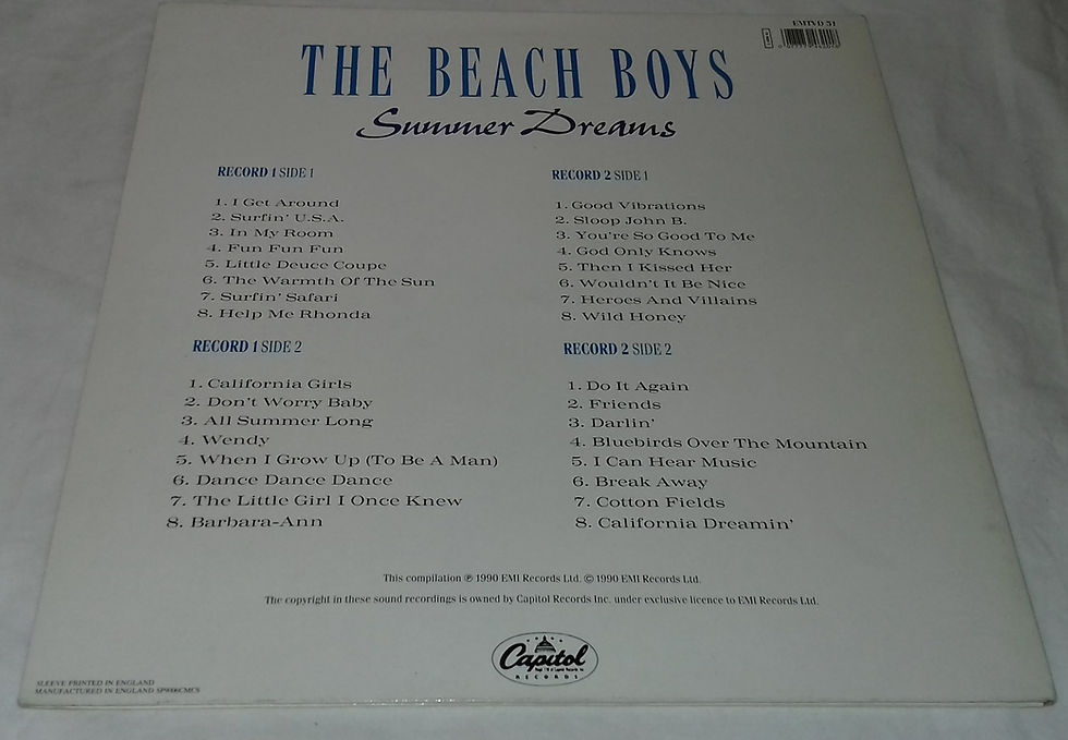 ภาพขนาดย่อ: The Beach Boys - Summer Dreams: 32 Classic Tracks (2xLP, Comp) (Capitol Records,