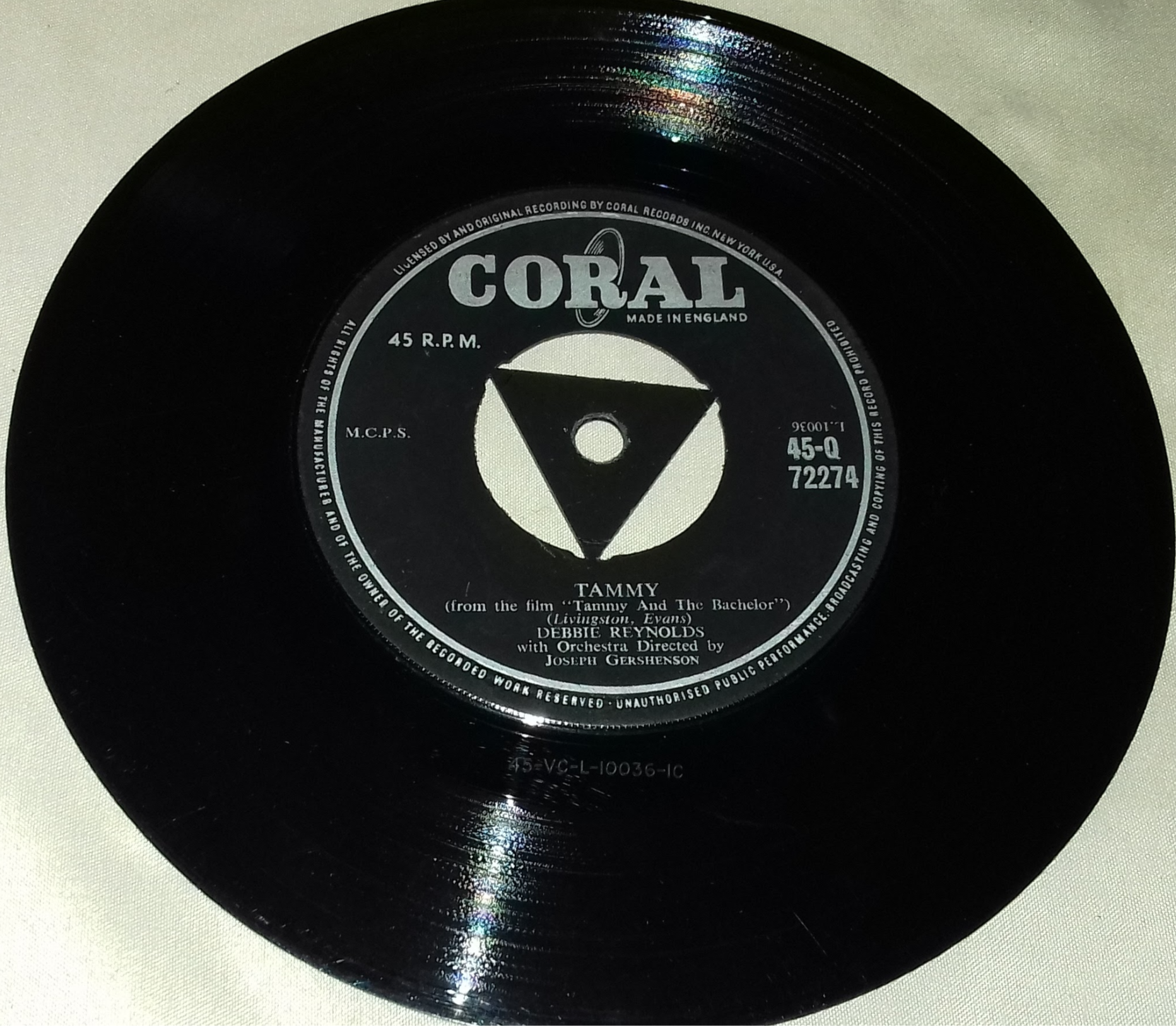 Debbie Reynolds - Tammy (7", Single, Tri) (Coral)