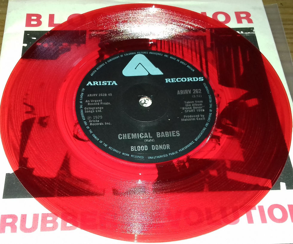Miniature : Blood Donor - Rubber Revolution (7", Single, Red) (Arista)