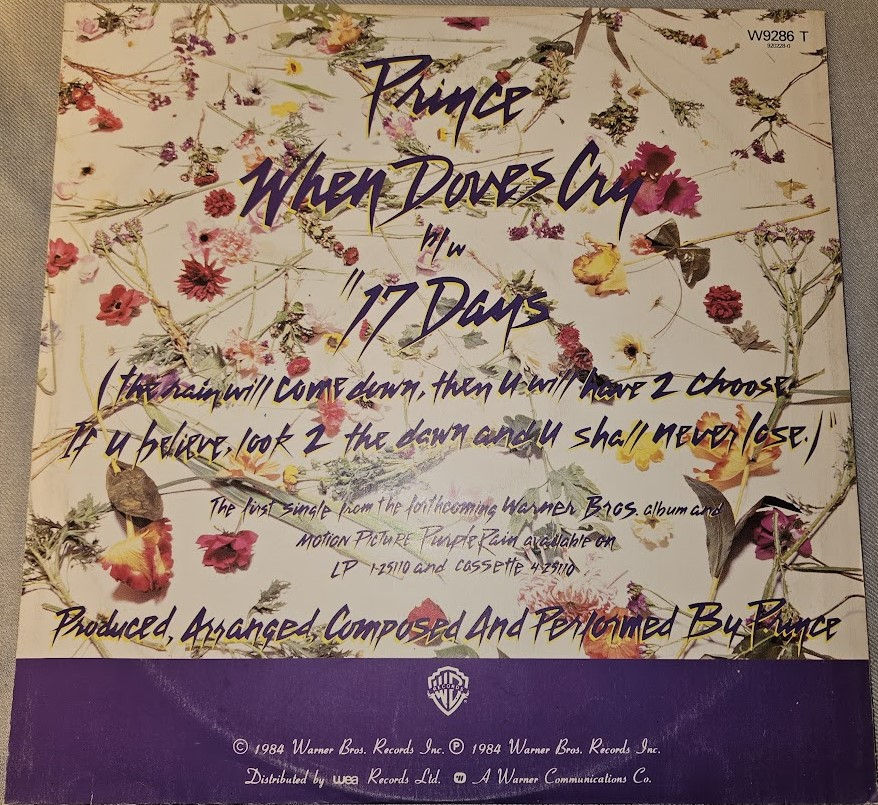 Thumbnail: Prince - When Doves Cry (12", Single, PRS) (Warner Bros. Records, Warner Bros. R