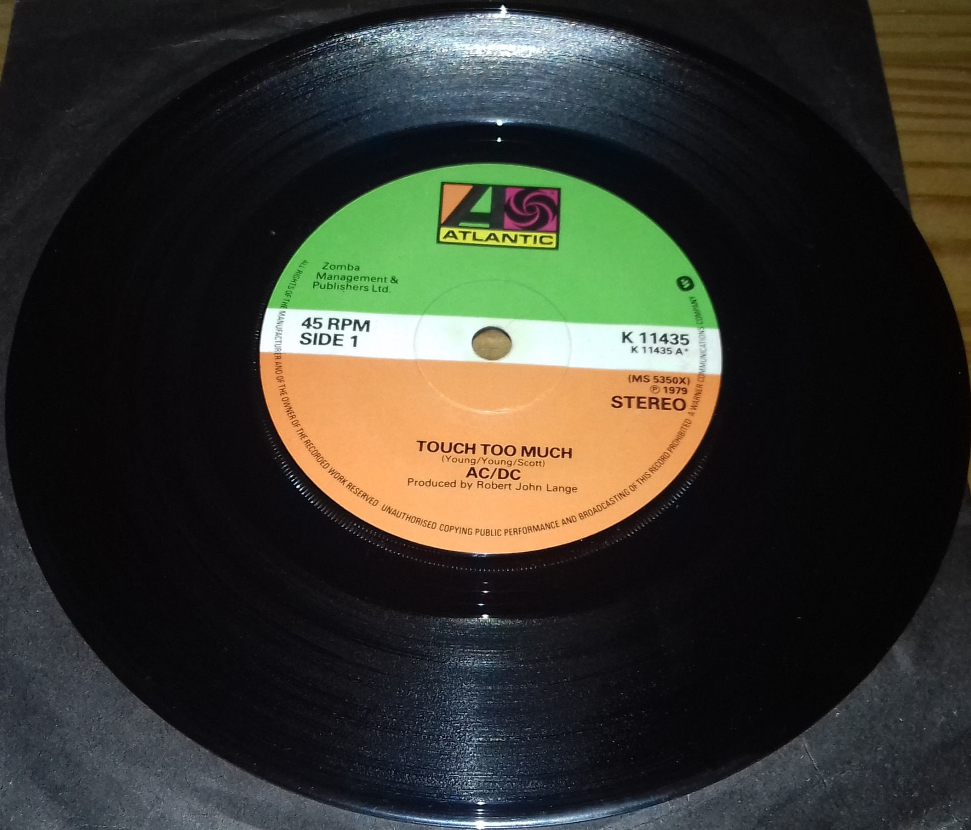 AC/DC - Touch Too Much (7", Single) (Atlantic, Atlantic)