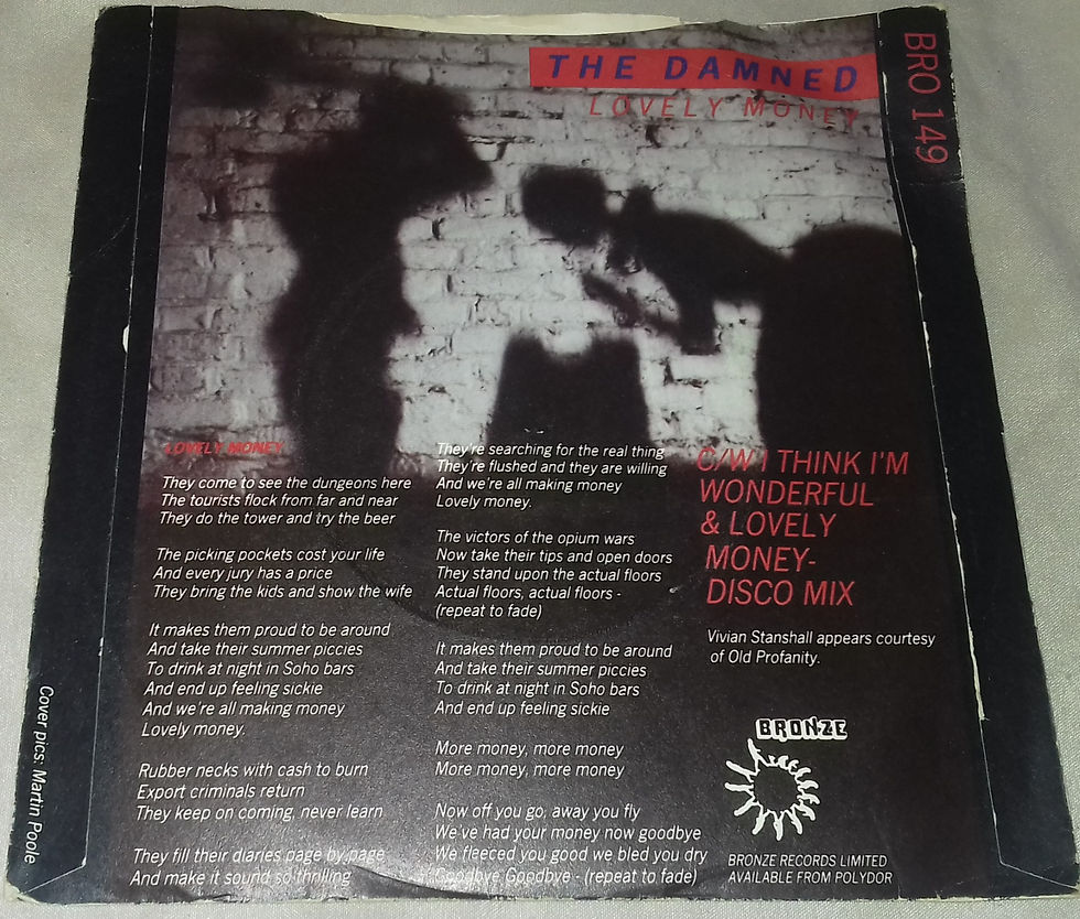 Thumbnail: The Damned - Lovely Money (7", Single) (Bronze)